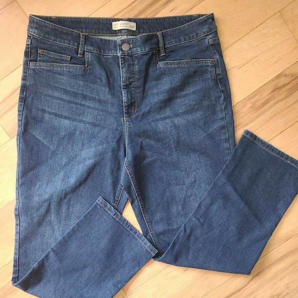 J. Jill Denim - J Jill Smooth Fit Straight Leg Stretch Blue Jeans Medium Wash Size 16 P